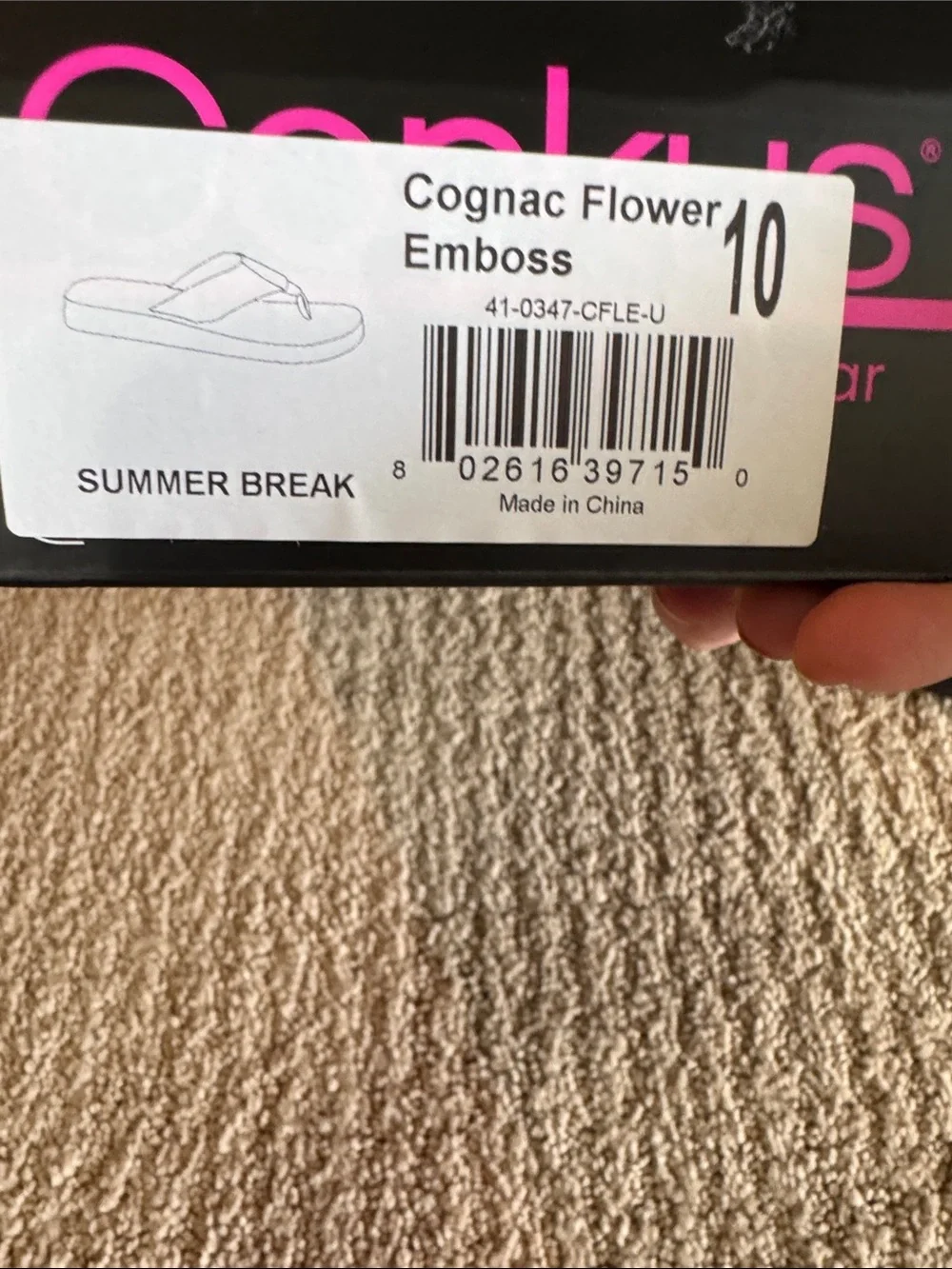 NWT-Corkys Summer Flower Embossed Flip flop Sz 10